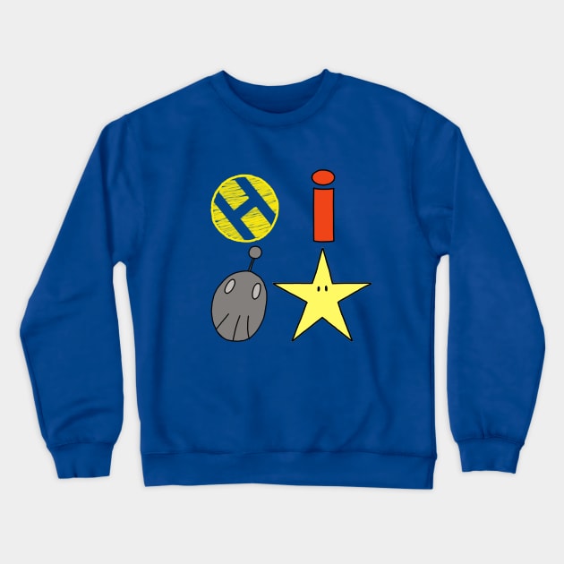 Graphic Star and Robot Crewneck Sweatshirt by BlueBoogieKalamazoo